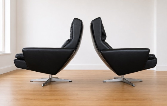 Poltrone lounge vintage danesi Georg Thams in pelle nera, anni '70 – Leather (photo 7 of 7)