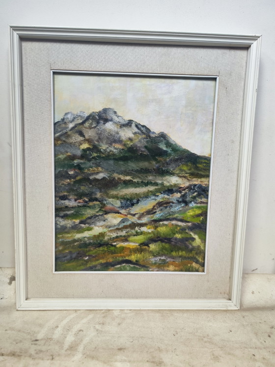 Italian Mountain Scenery - Oil on Canvas – Paintings & Drawings, Wood (photo 4 of 5)