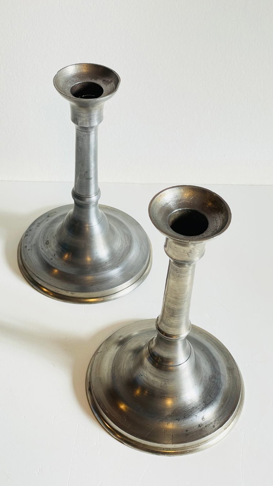 Image 1 of Vintage Silver Metal Candlesticks