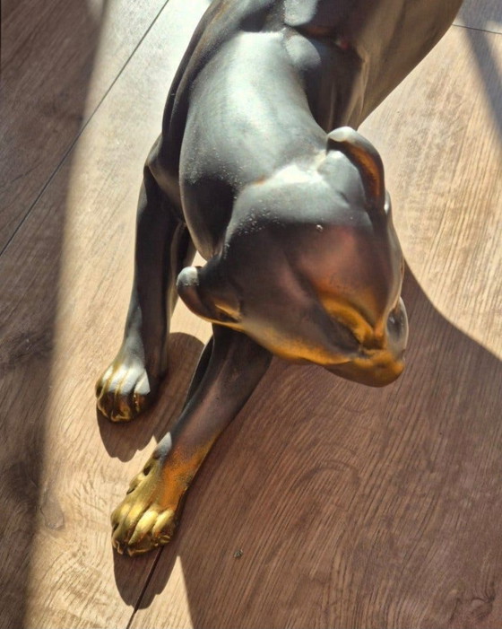 Art Deco panter sculptuur – Decoratieve objecten, Metaal (photo 5 of 24)