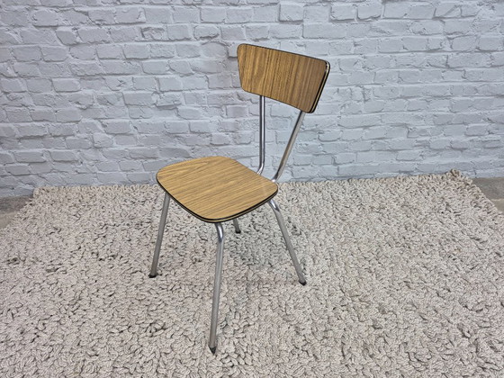 Set di 4 Sedie da Cucina Vintage Brabantia, Formica Effetto Legno con Bordo Nero e Oro, Paesi Bassi, Anni (photo 5 of 9)