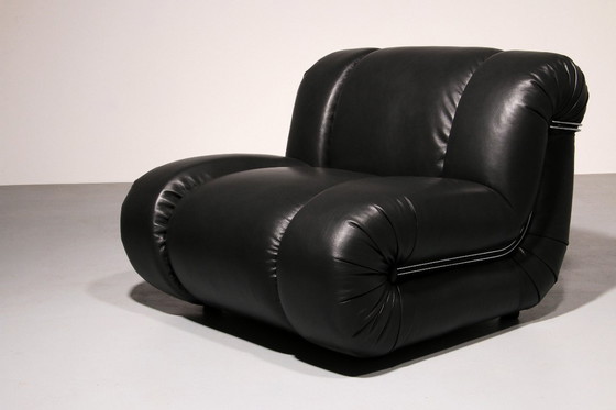 Image 1 of Mimo Padova Black Leader Modulaire Lounge chairs "Velasquez" - 1970