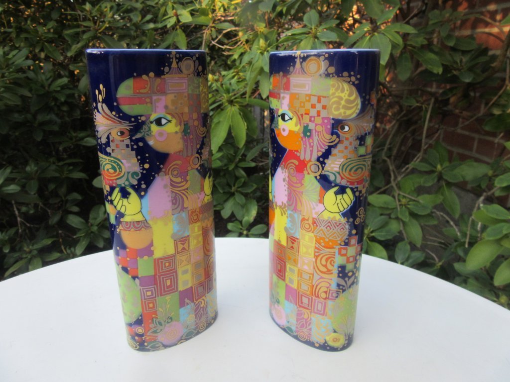 Een paar Rosenthal Bjorn Wiinblad vazen | Vazen tweedehands | Whoppah