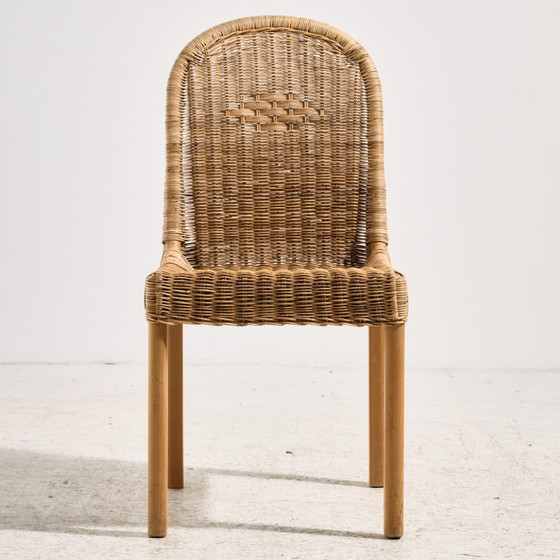 MK10876 Oak and Rattan Chair, Set of 4 – Side chairs, Wicker (photo 5 of 16)