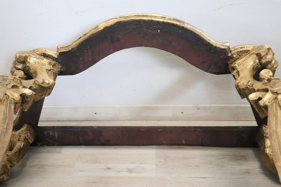 Image 1 of Antiker Konsolentisch aus Gildeholz mit Marmorplatte, Italien 18.