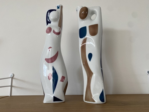Sargadelos porcelain figurines/vases