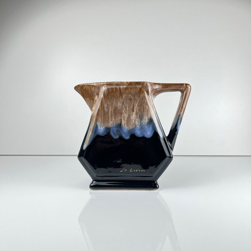 Flame-glazed ceramic jug, 1960, Vallauris style