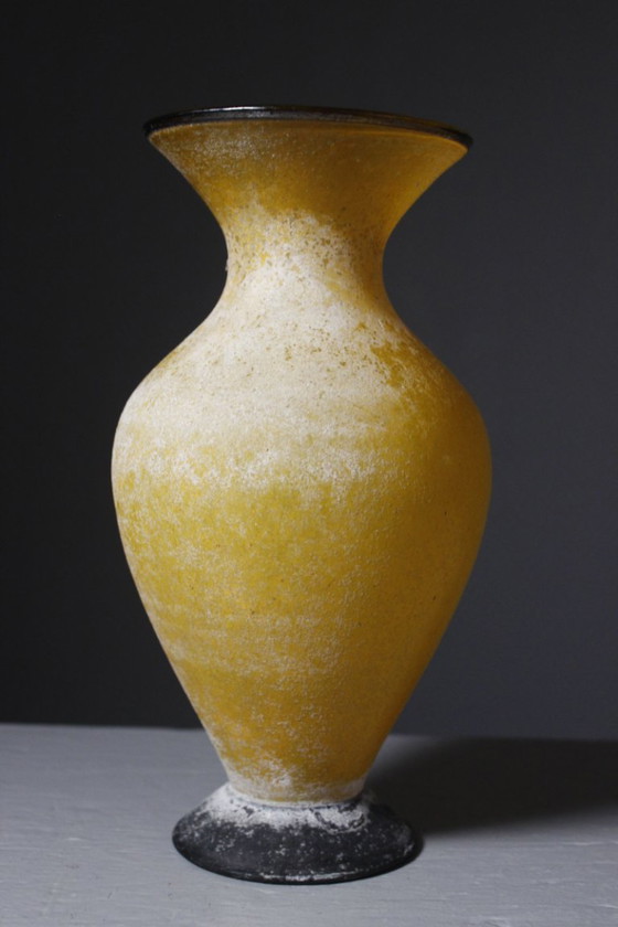 Vintage Murano Glass Blown Glass Vase, Scavo Technique, Italy, 1980s (photo 4 of 10)