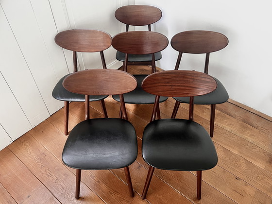 Image 1 of 6x Dining chairs by Louis van Teeffelen for WéBé