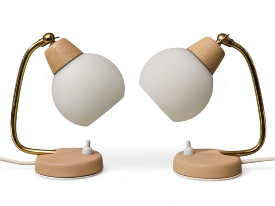 Image 1 of Pair of bedside lamps / table lamps, Mid-Century