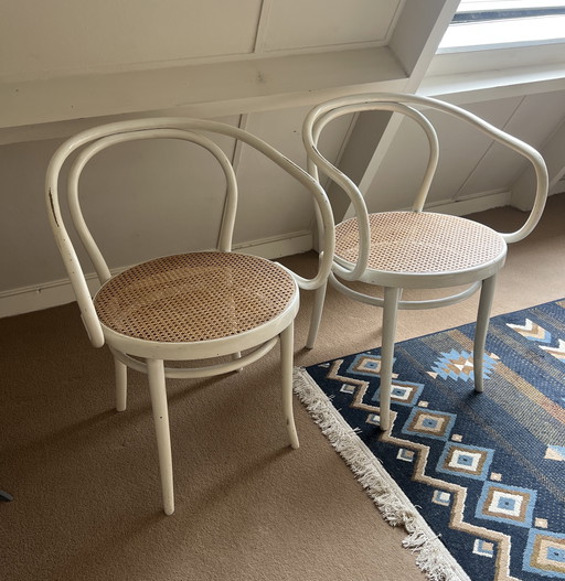 2 Witte Stoelen Thonet 209 van Ligna