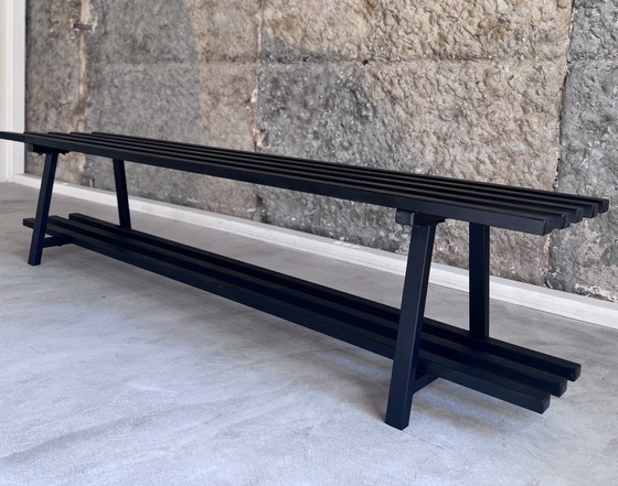 Image 1 of Old metal checkroom bench, 1960