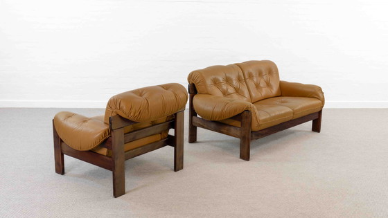 Image 1 of Braziliaanse stijl lederen zitgroep