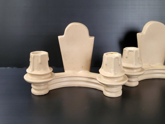 Image 1 of MAGNIFICA COPPIA DI APPLIQUE DA PARETE IN GESSO VINTAGE ANNI '40