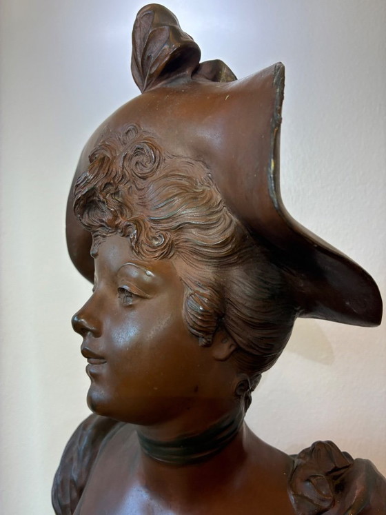 SELTENE Museumsqualität Jugendstil Bronze Büste von Marcel Début – Bildhauerei (photo 8 of 19)