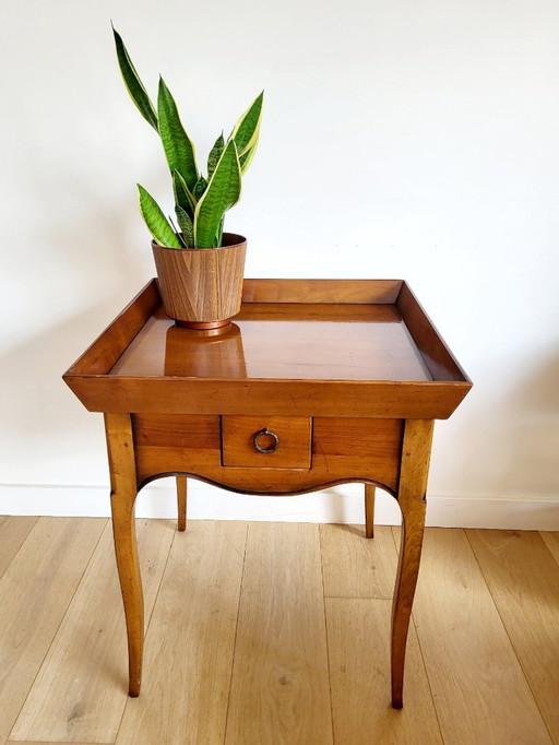 Mesa auxiliar o de mayordomo antigua, madera de cerezo, Francia
