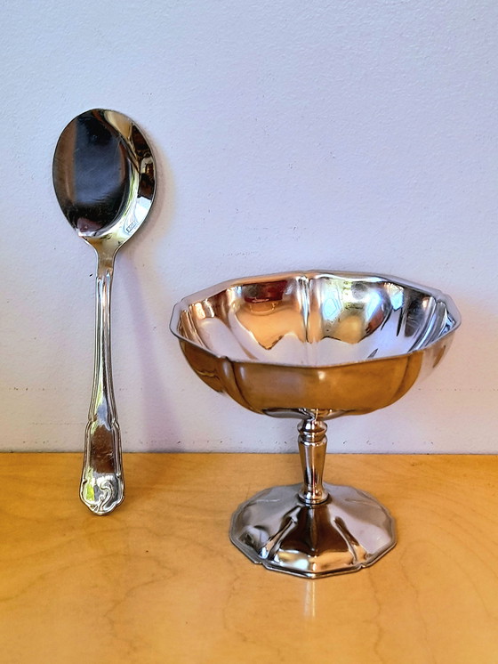 Image 1 of Ciotole e cucchiai per gelato/dessert in acciaio inossidabile