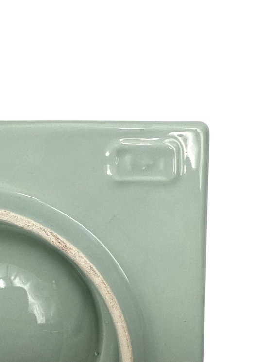 Image 1 of Set van 9 lichtblauwe keramische kommen, I + I Italië, jaren 70.