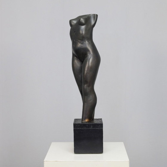 Image 1 of Bronzene stehende weibliche Torso-Skulptur von Francine Govers, 1990er Jahre