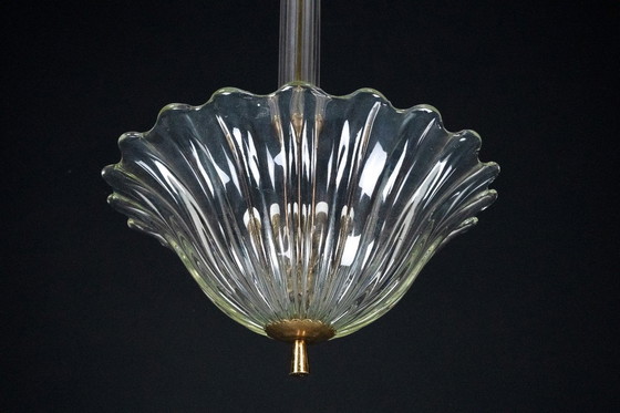 Image 1 of Suspension Art Déco Seguso en verre de Murano transparent. Italie, années 1940.