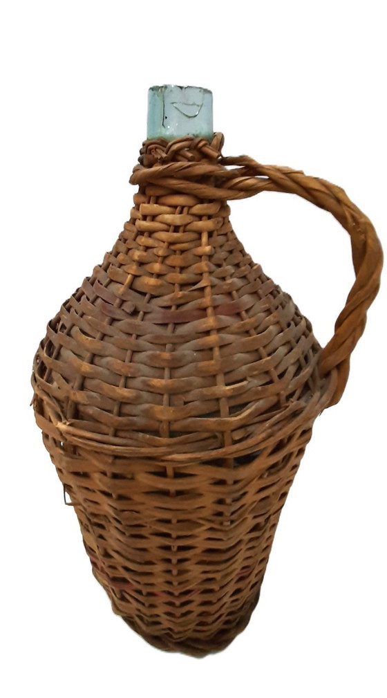 Image 1 of Dame-jeanne ancienne en osier H 40 cm