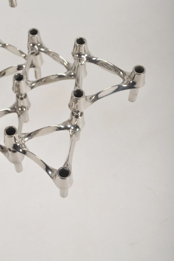 Image 1 of Set di candelabri con piedistallo disegnati da Hans Nagel per BMF, 1974