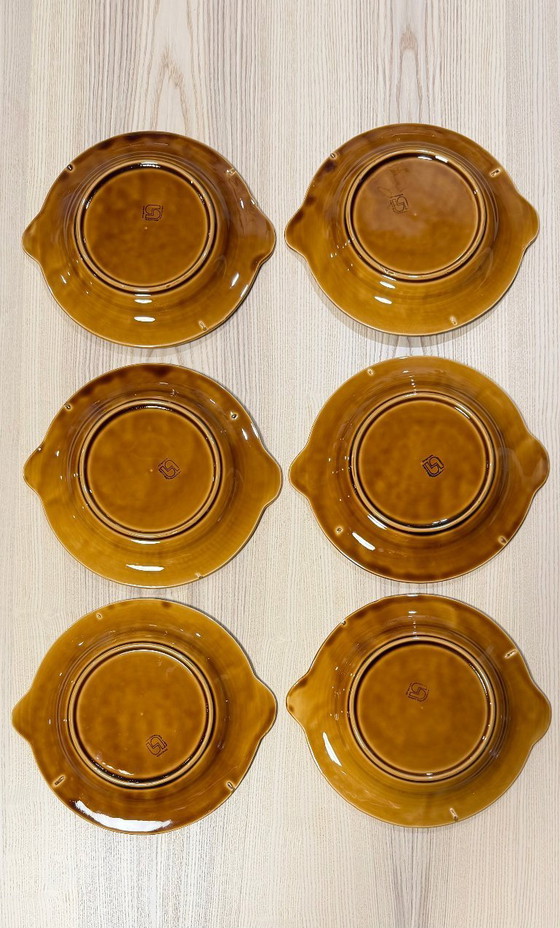 Image 1 of 14 Pièces - Sarreguemines - Service à poisson - Couleur Caramel