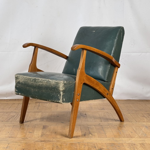 2x Jugoslawischer Ledersessel aus der Mitte des Jahrhunderts 1960er Jahre