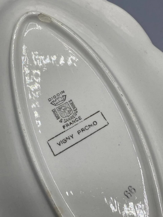 2 Digoin and Sarreguemines Oval Relish Dishes, Vigny Pattern, French Faience, 1950s – Decorative Objects (photo 2 of 3)