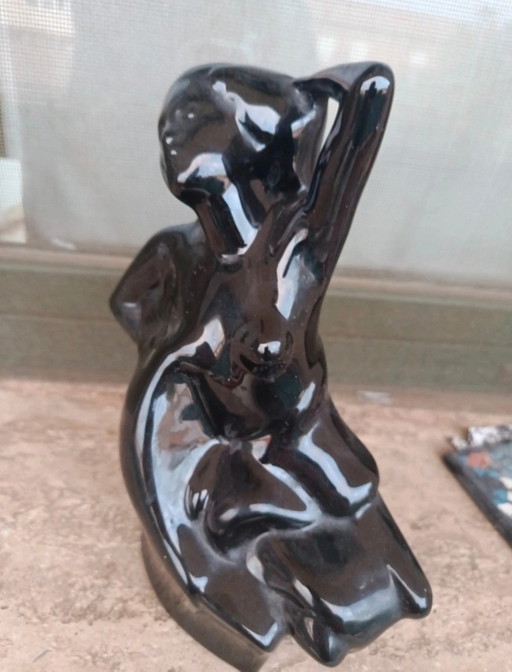 Nudo Femminile in Ceramica Vintage Mid-Century – Stile Jitka Forejtová (26 cm) - Art Déco