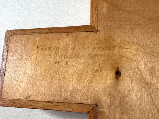 Image 1 of Christuskreuz aus Keramik und Holz aus den 1970er Jahren