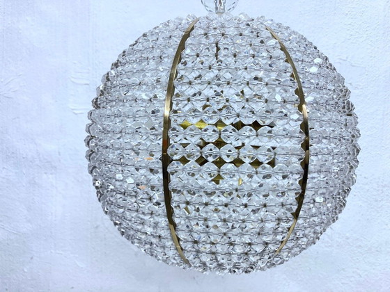 Image 1 of Lampada a sfera di design anni '50 in ottone acrilico stile Emil Stejnar