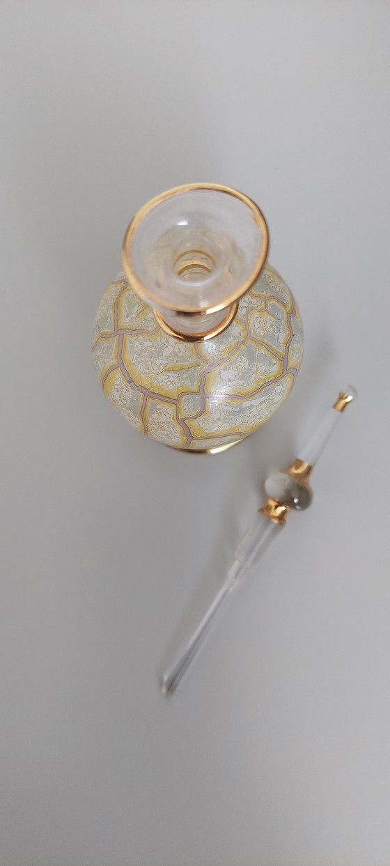 Image 1 of Frasco de perfume antiguo soplado a mano y pintado