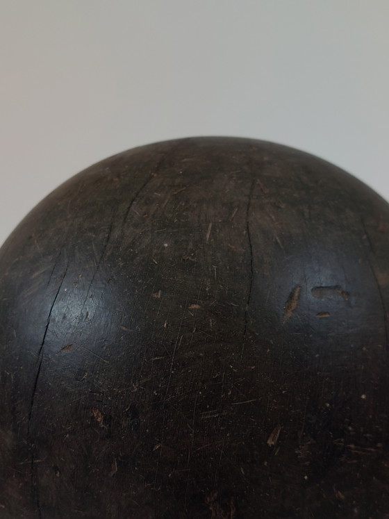 Image 1 of Antique decorative patinated hardwood ball