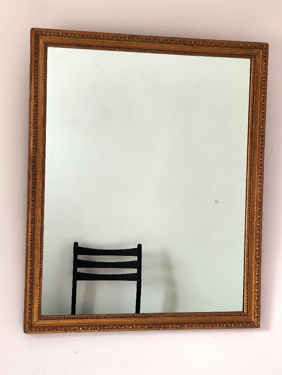 Antieke spiegel met verguld en gevormd houten frame. – Wood (photo 5 of 13)