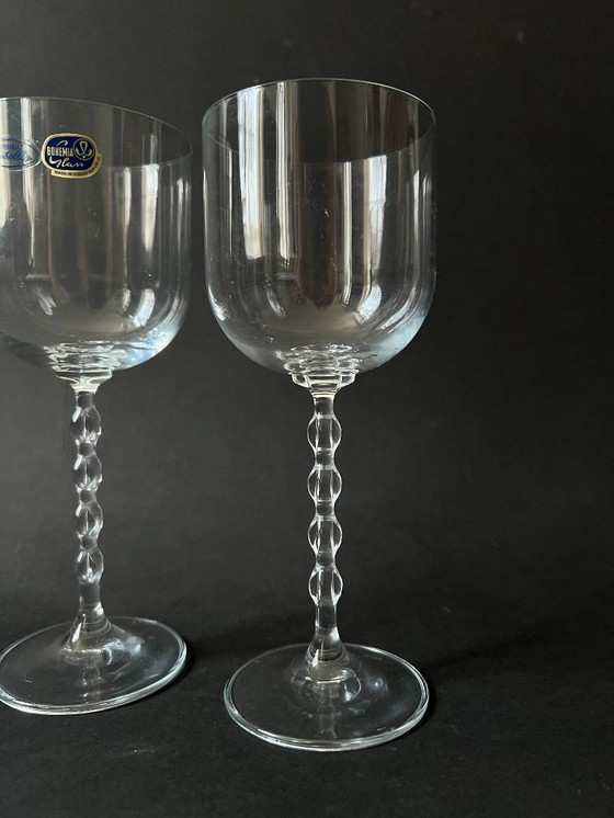 Image 1 of X2 crystal wine glasses, France