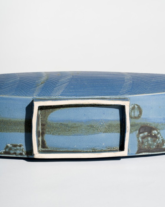 Image 1 of XL Architectural Sculptural Ikebana Form Signed European Studio Ceramic Vessel