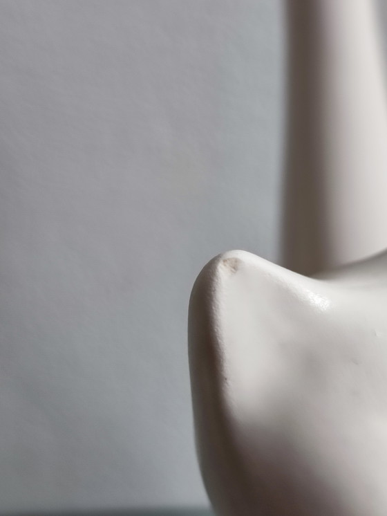 Image 1 of Vintage keramieken poezen katten kat poes beeldje beeldjes wit Retro