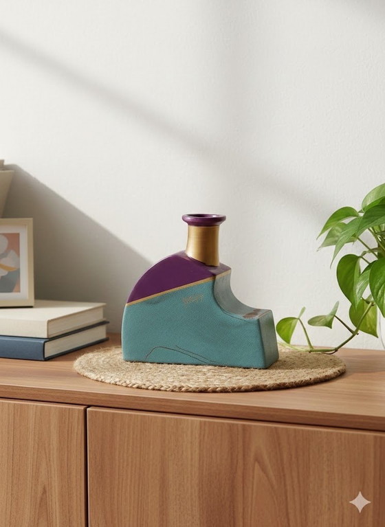 Image 1 of Geometrische Keramikvase / Dekanter im Art-Deco-Stil