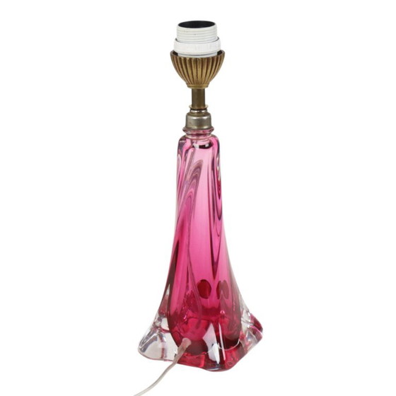 Purple Pink Crystal Table Lamp Val Saint Lambert Sixties – Glass (photo 6 of 13)
