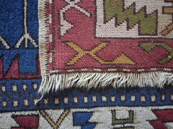 Tapis Anatolien Kars Kazak fait main 141×110cm, Coton, Laine, Multicolore (photo 12 sur 13)