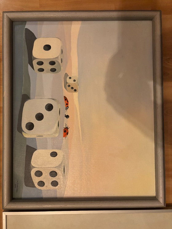 Image 1 of 3 olieverf schilderijen en 1 tekening 