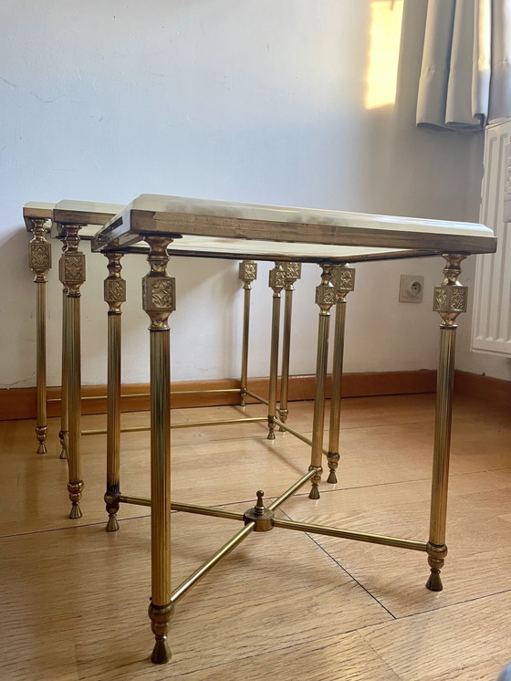 Image 1 of Vintage neoclassicistische set bijzettafels