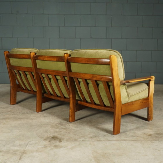 Image 1 of Vintage Deense zithoek/zitgroep – notenhout – jaren 60/70
