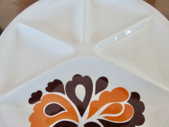 Image 1 of Le Creuset, France, set of 6 compartmentalized plates, 1970, vintage
