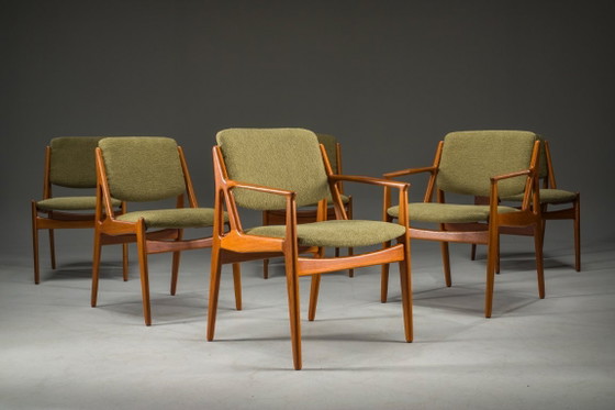 Image 1 of  Chaises Ella Danoises en Teck attribuées à Arne Vodder pour Vamo Sønderborg, 1960s, Set de 6