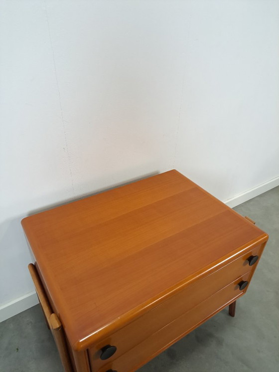 Image 1 of Commode en teck avec poignées en métal noir, meuble TV