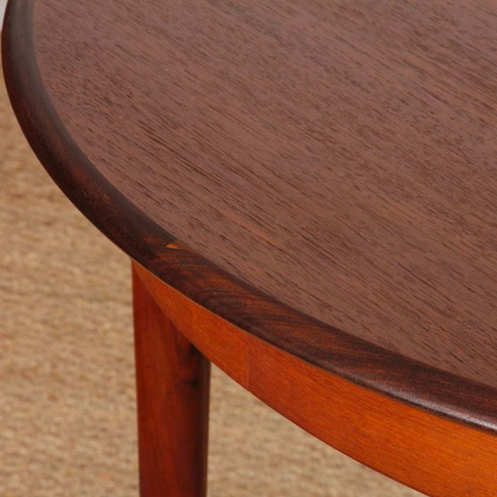 Image 1 of Extendable round teak dining table, Scandinavian design, 1960