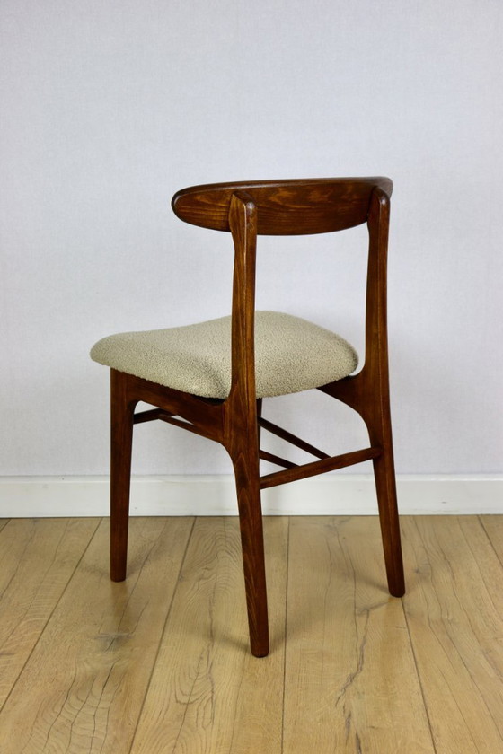 Image 1 of Hałas vintage chairs beige boucle - set of 3