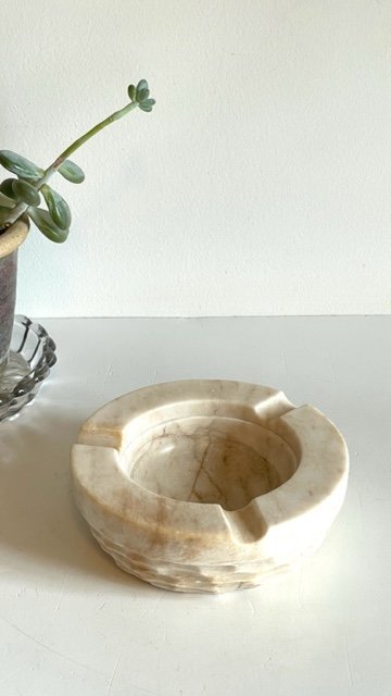 Image 1 of French Brutalist Vintage Marble Ashtray